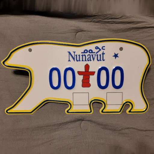 Polar bear-shaped license plates issued in Nunavut since August 2025